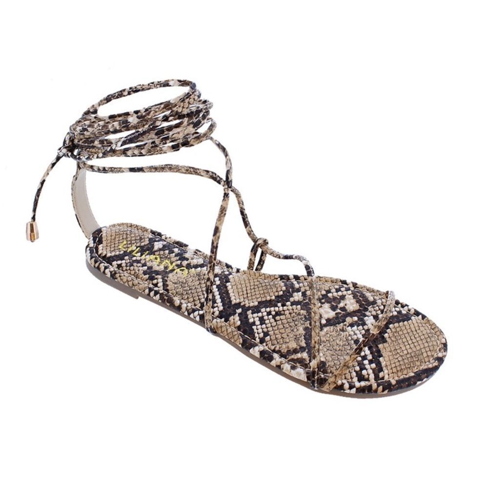 Pamela python tie up sandals - Picture 6 of 7